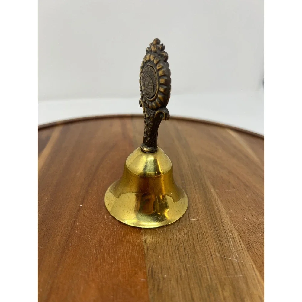 Vintage Brass Bell Ornate Handle Decorative Desk‎ Bell Tabletop